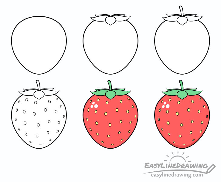  How To Draw A Strawberry Step By Step EasyLineDrawing