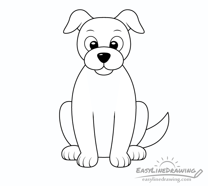 How to Draw a Dog Step by Step EasyLineDrawing