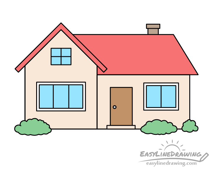 single line drawing of luxurious single family home | Stock vector |  Colourbox
