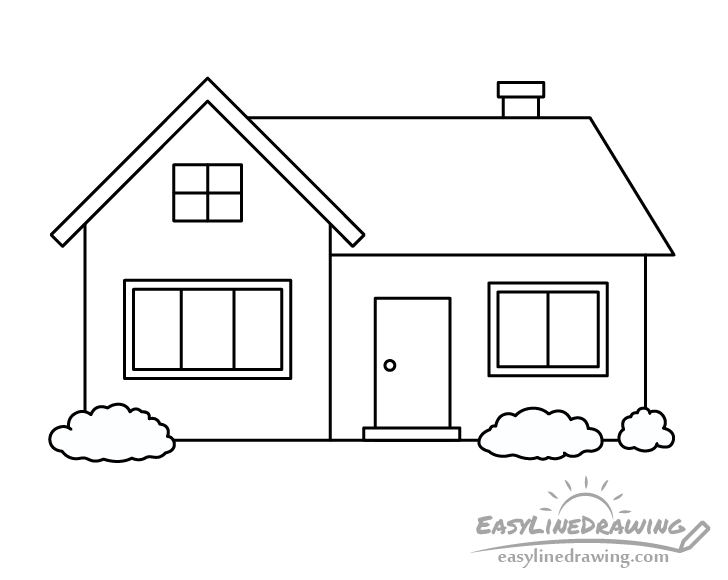 Simple Line Drawing Of A House : House Line Foundation Drawing ...