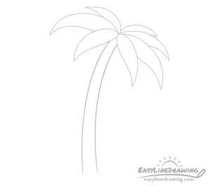 How To Draw A Palm Tree Step By Step - Easylinedrawing