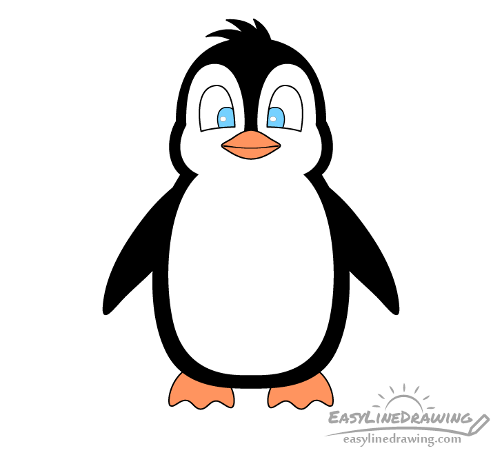 How to Draw a Penguin Step by Step EasyLineDrawing