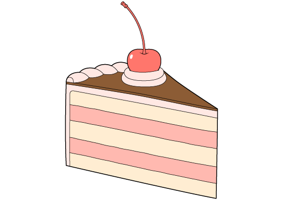 Hand drawn slice of cake watercolor style Vector Image