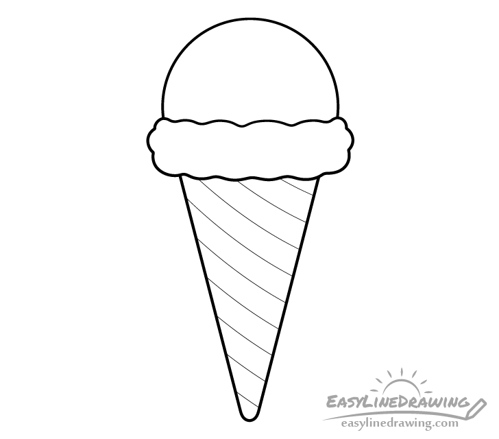 Ice cream cone stripes drawing
