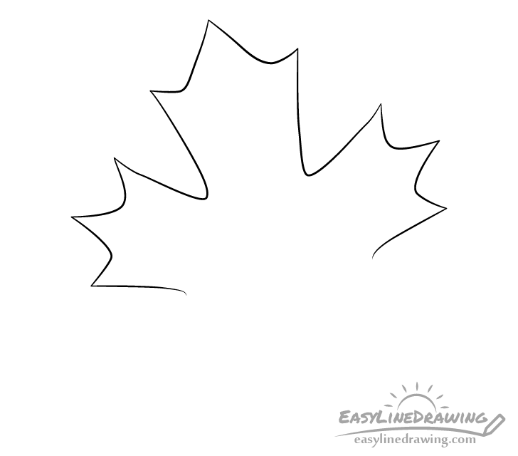 Maple leaf blade sides drawing