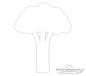 How to Draw Broccoli Step by Step - EasyLineDrawing