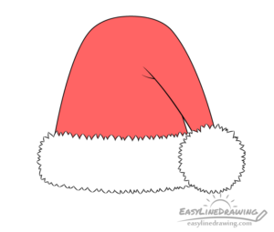 How to Draw a Santa Hat Step by Step - EasyLineDrawing