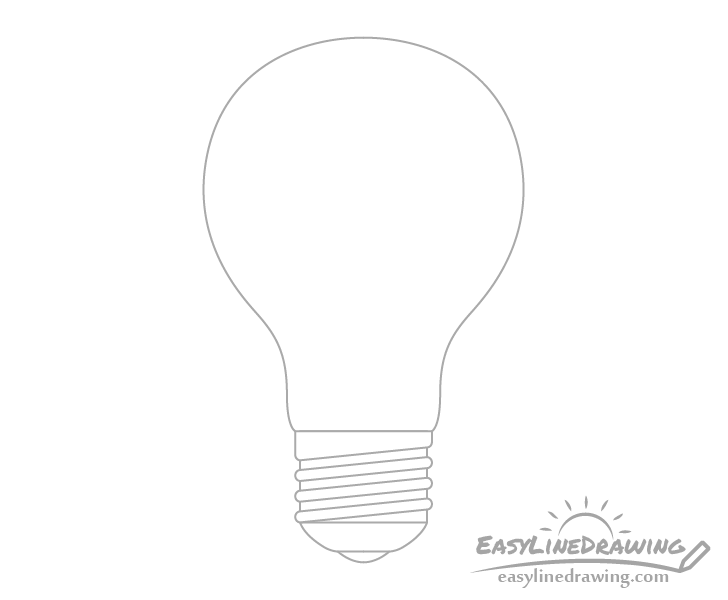 Light bulb screw threads drawing