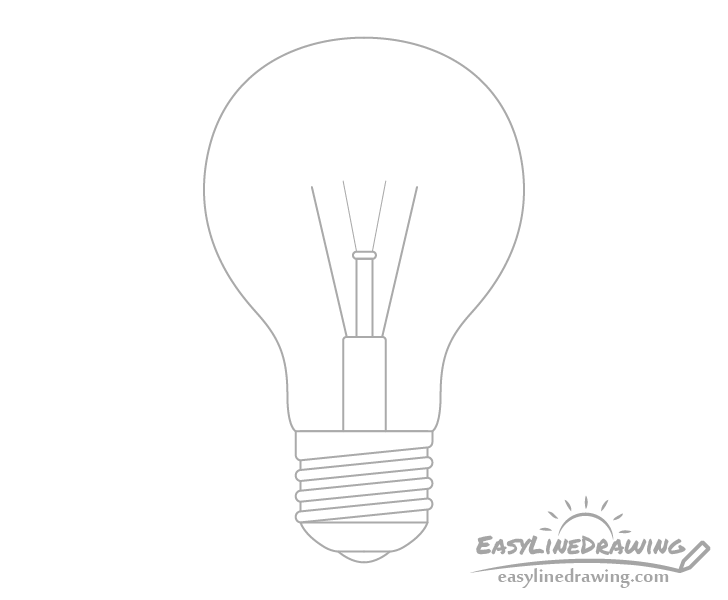 Light bulb support wires drawing