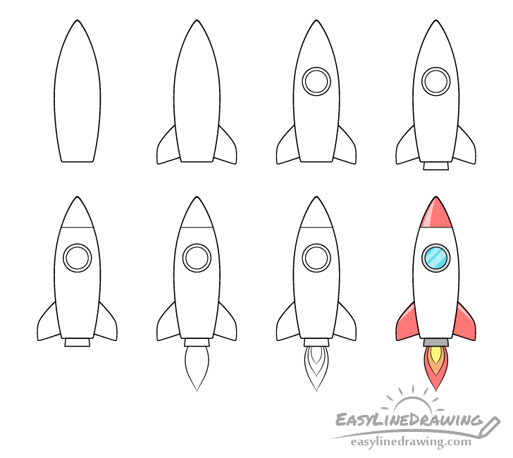 Ascending Rocket Spaceship Drawing HighRes Vector Graphic  Getty Images