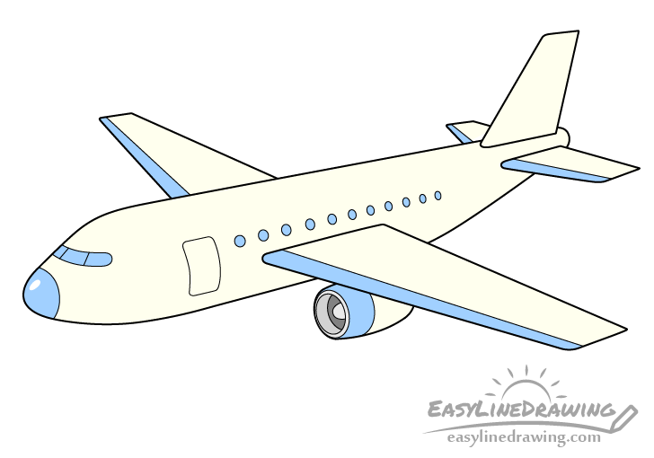 how to draw an airplane simple