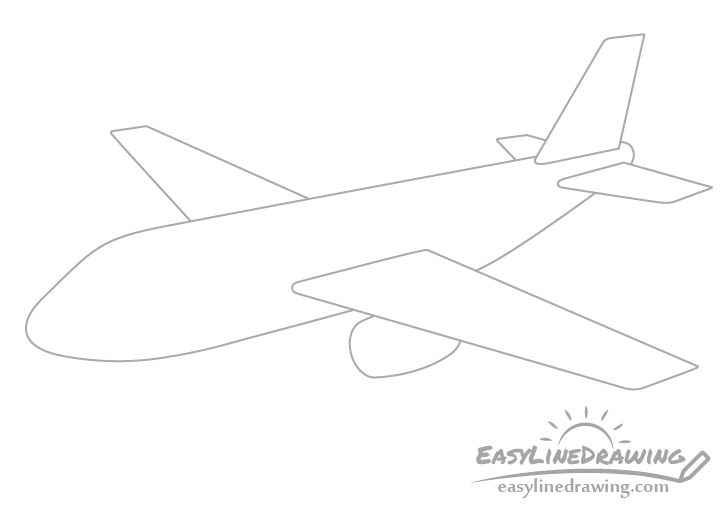 Simple Aeroplane Sketch Drawing for Beginner