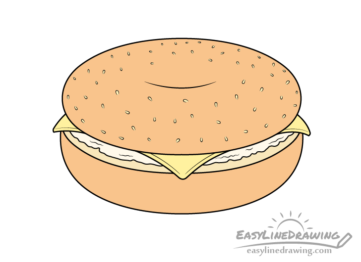 How to Draw a Bagel Step by Step EasyLineDrawing