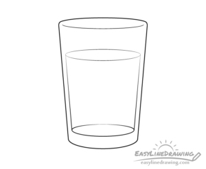 How to Draw a Glass of Water Step by Step - EasyLineDrawing