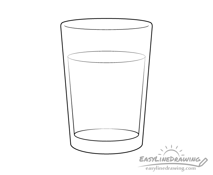 How to Draw a Glass of Water Step by Step EasyLineDrawing