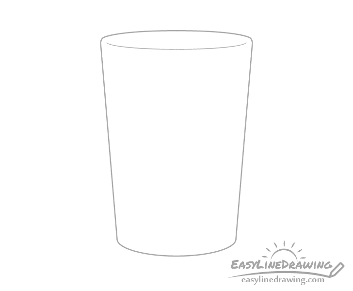 Glass cup line drawing black and white water - Stock Illustration  [25406979] - PIXTA