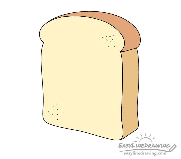 How to Draw a Slice of Bread or Toast Step by Step EasyLineDrawing