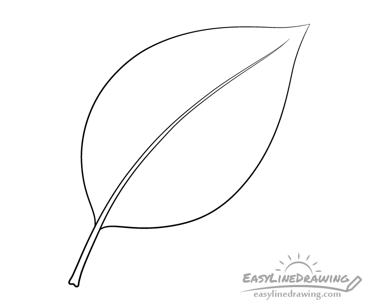 How To Draw A Leaf Step By Step Easylinedrawing Vlr Eng Br