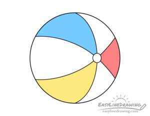 How to Draw a Beach Ball Step by Step - EasyLineDrawing