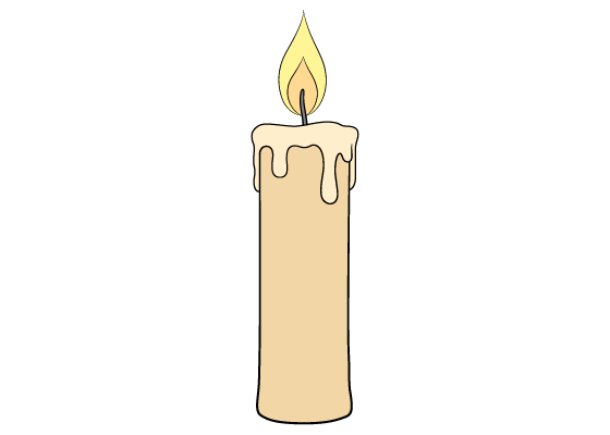 How to Draw a Candle Step by Step - EasyLineDrawing
