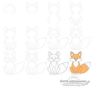 How to Draw a Fox Step by Step - EasyLineDrawing