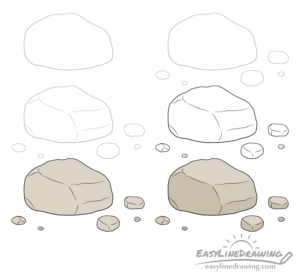How to Draw a Rock Step by Step