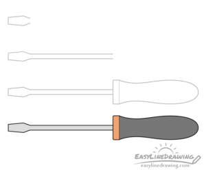 How to Draw a Screwdriver Step by Step - EasyLineDrawing