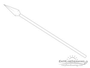 How to Draw a Spear Step by Step - EasyLineDrawing