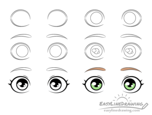 How to Draw Eye Expressions Step by Step - EasyLineDrawing