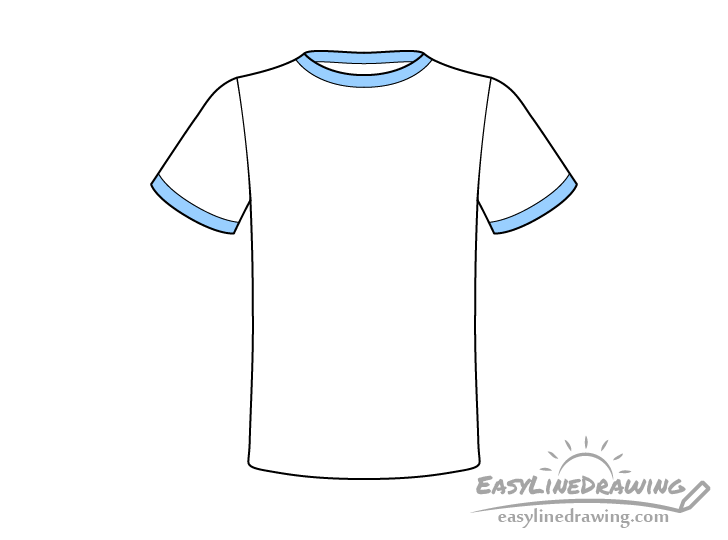 How to Draw a TShirt Step by Step EasyLineDrawing