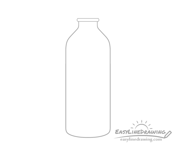 Bottle of water neck ring drawing