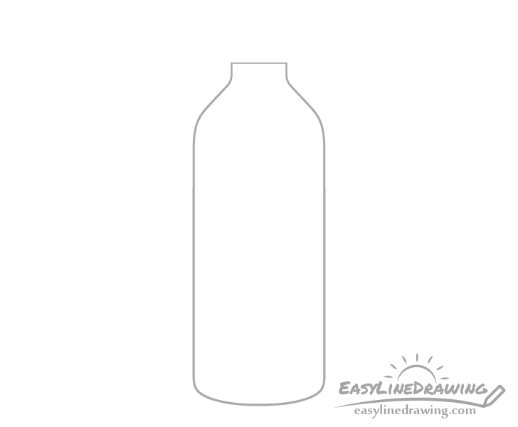 Bottle of water outline drawing