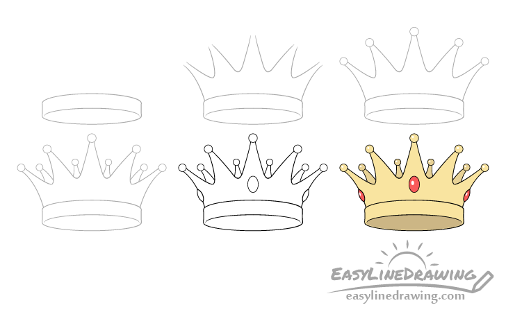 how to draw a crown for a queen