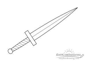 How to Draw a Dagger Step by Step - EasyLineDrawing