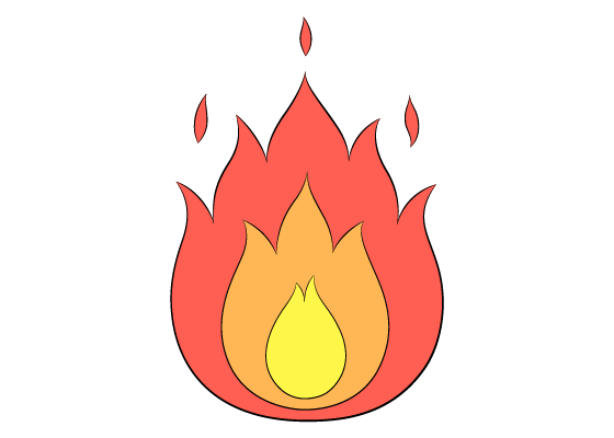 simple flames drawing