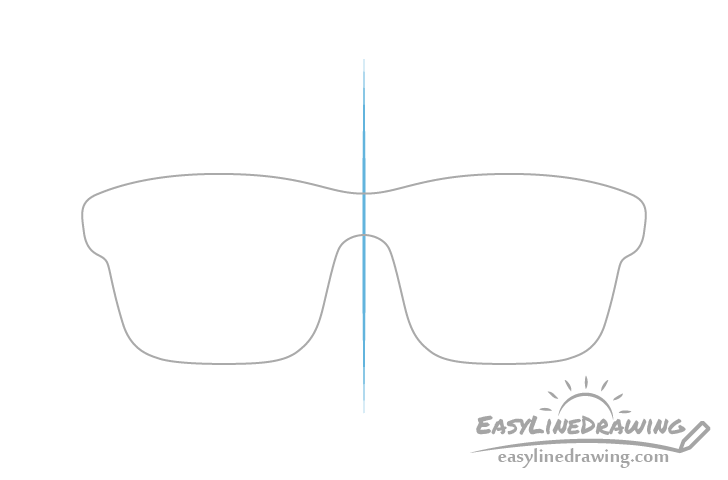 Glasses frame centerline drawing