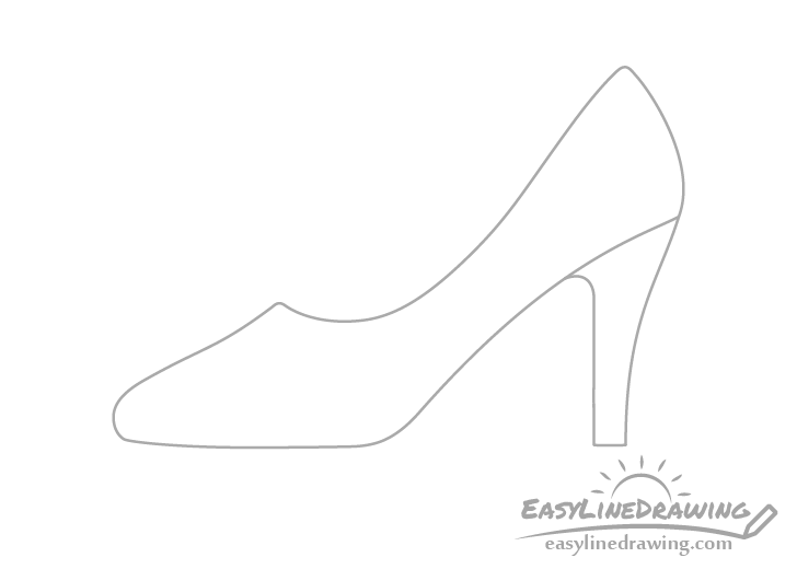 High heel shoe heel drawing