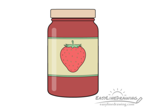 How to Draw a Jar of Jam Step by Step - EasyLineDrawing