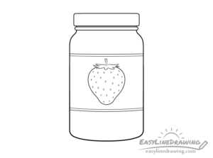 How to Draw a Jar of Jam Step by Step - EasyLineDrawing