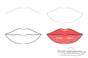 How to Draw Lips Step by Step - EasyLineDrawing