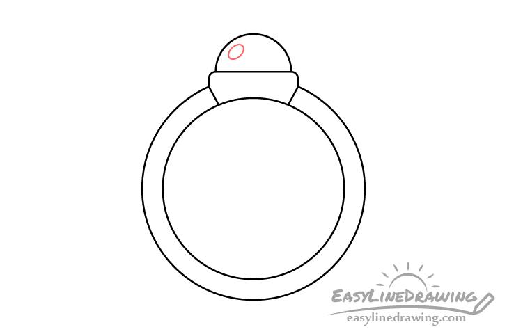 Ring gem highlight outline drawing