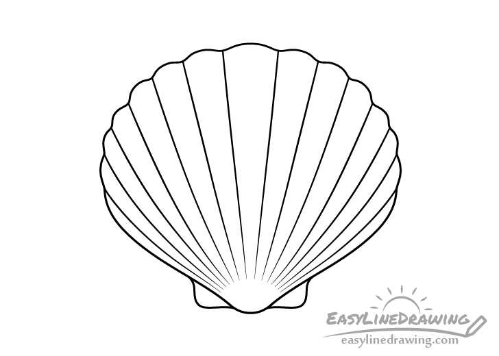 Premium Vector  Sea shell with pearl hand drawn sketch vector