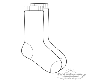 How to Draw a Pair of Socks Step by Step - EasyLineDrawing