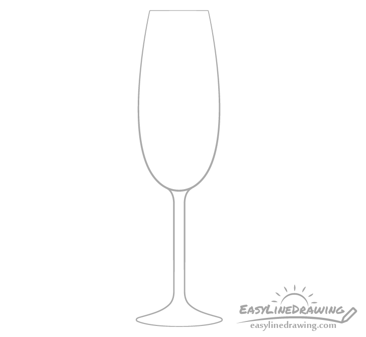 Champagne glass outline drawing