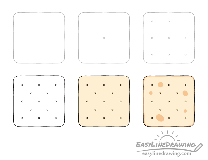 Cracker drawing step by step