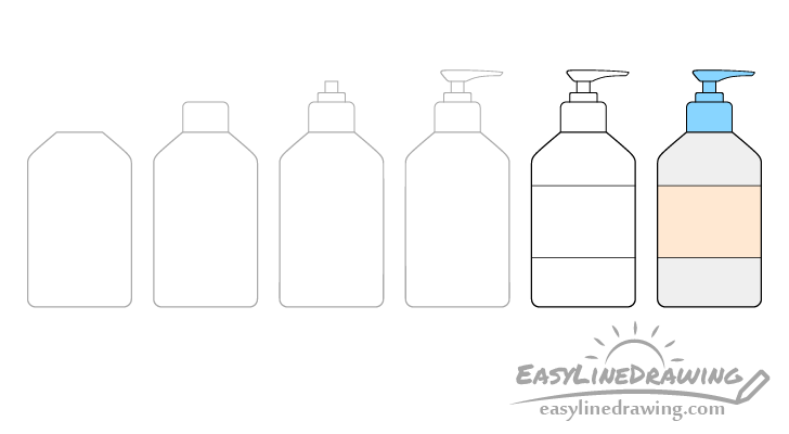 Hand sanitizer drawing step by step