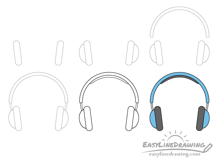 How To Draw Headphones Step By Step