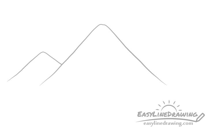How to Draw Mountains Step by Step - EasyLineDrawing