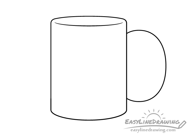 Mug handle outline drawing