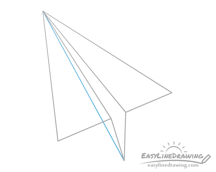 Paper airplane bottom see through drawing